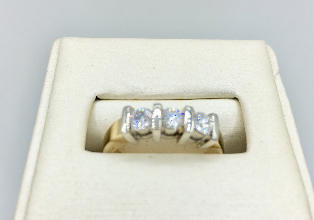 14K Gold Past, Present and Future Diamond Ring