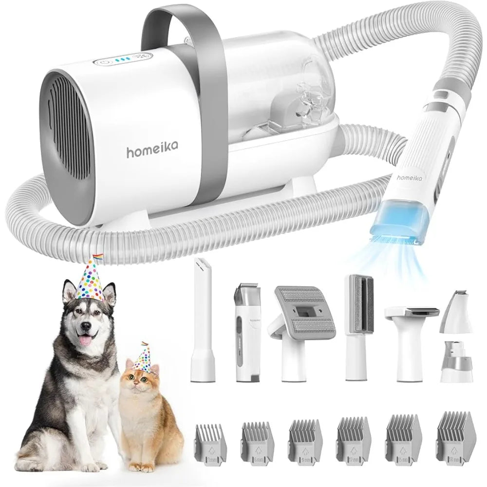 Pet Grooming Kit & Dog Hair Vacuum with 8 Pet Grooming Tools, 6 Nozzles