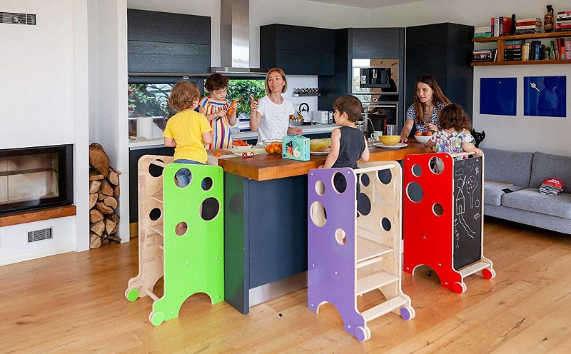 Tour d'Observation Montessori Multi-Usages avec son Toboggan Ardoise –  Floolez™