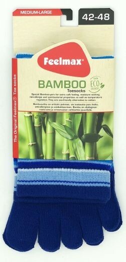 Billede af Bambu tåstrømper, stribet - Feelmax