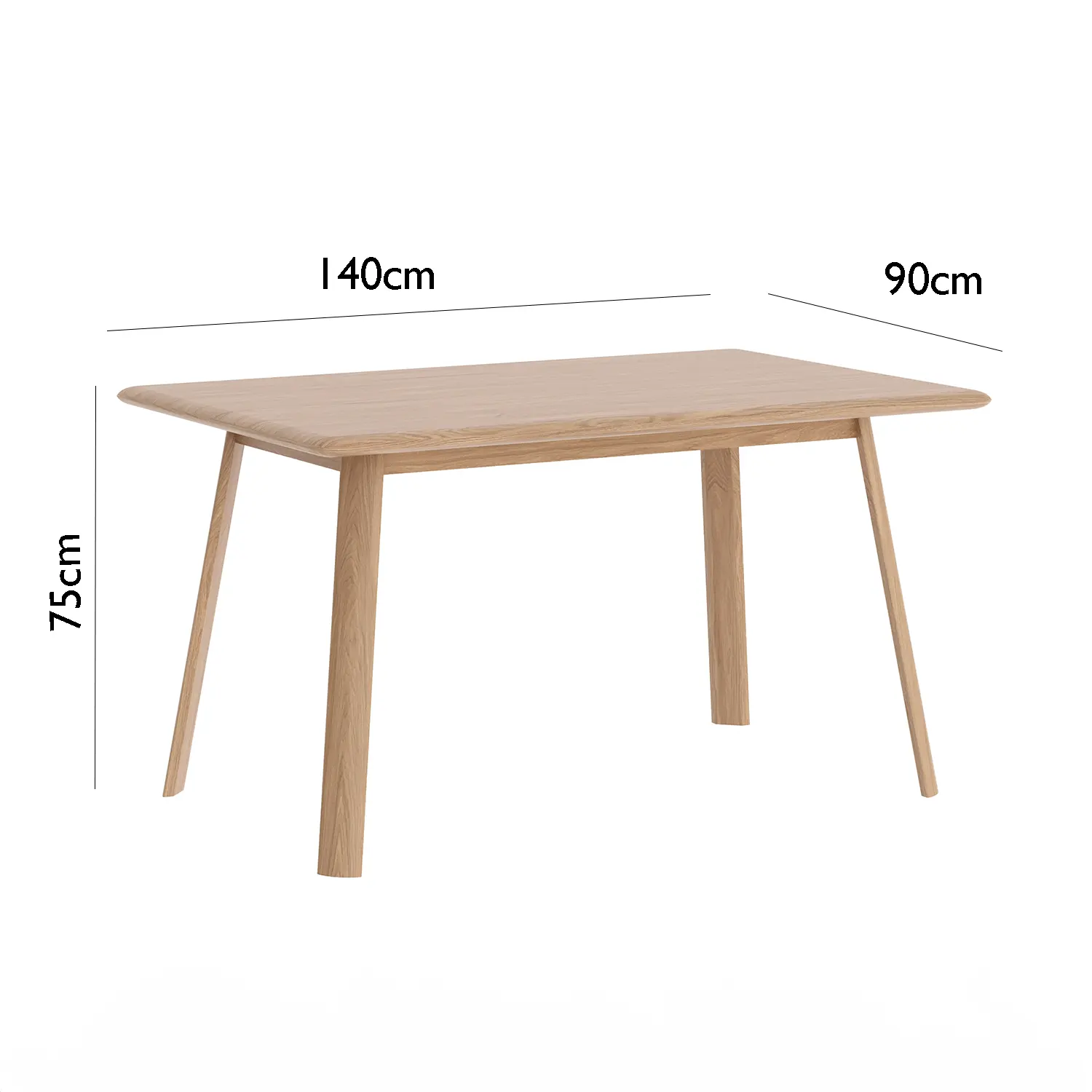 Asiago Solid Smoked Oak 1.4m Dining Table