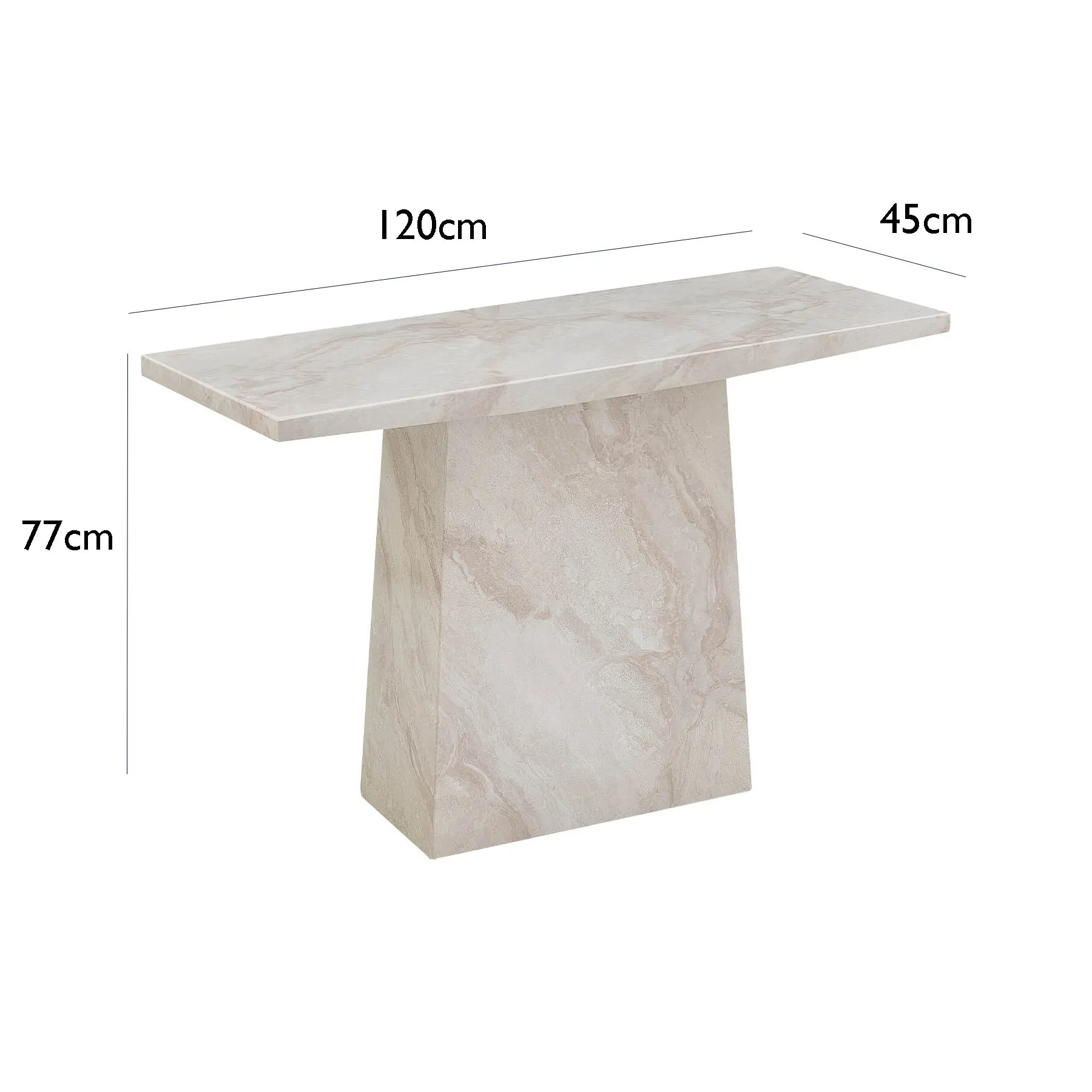 Apollo Taupe Marble Gloss Console Table