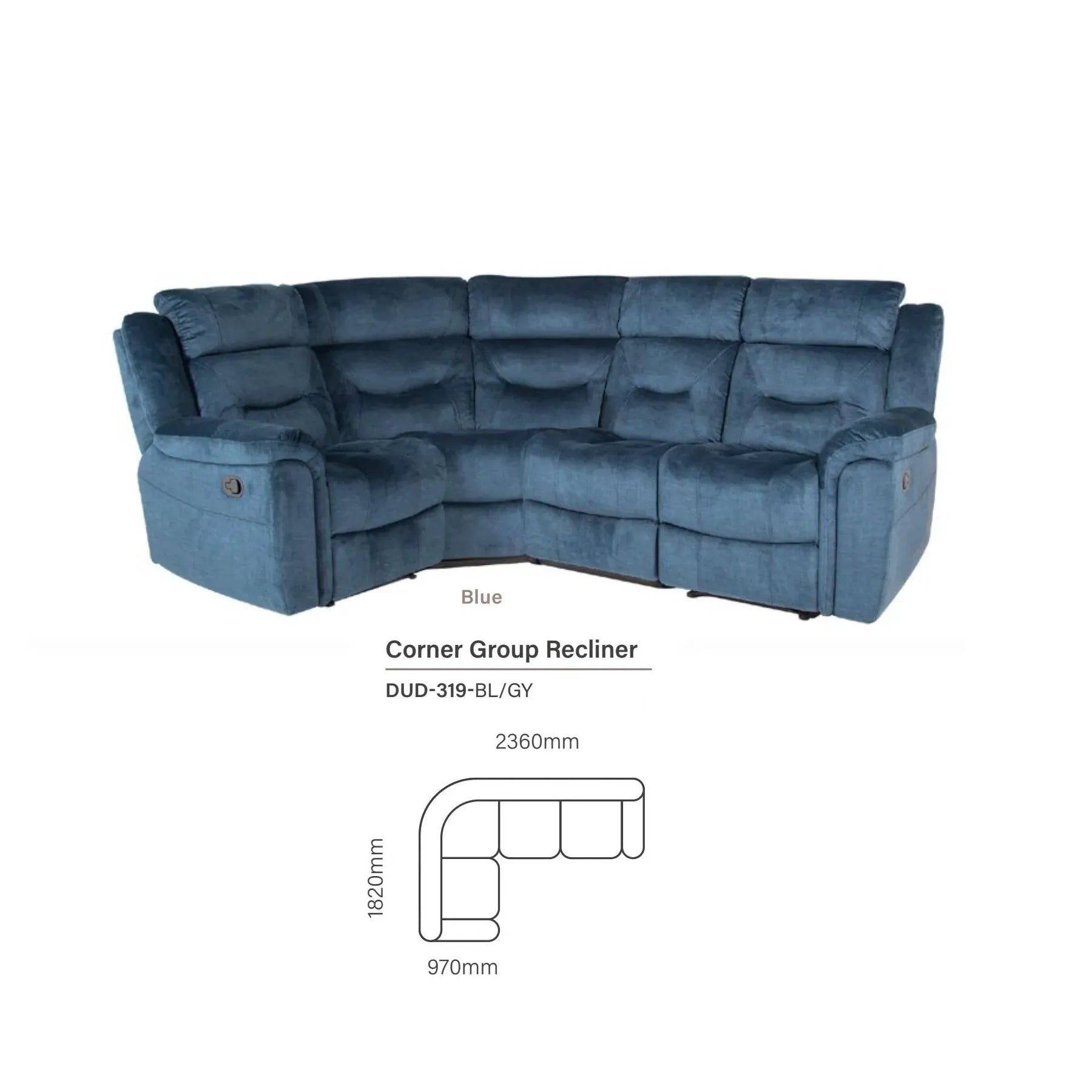 Dudley Fabric Recliner Corner Sectional Recliner Sofa