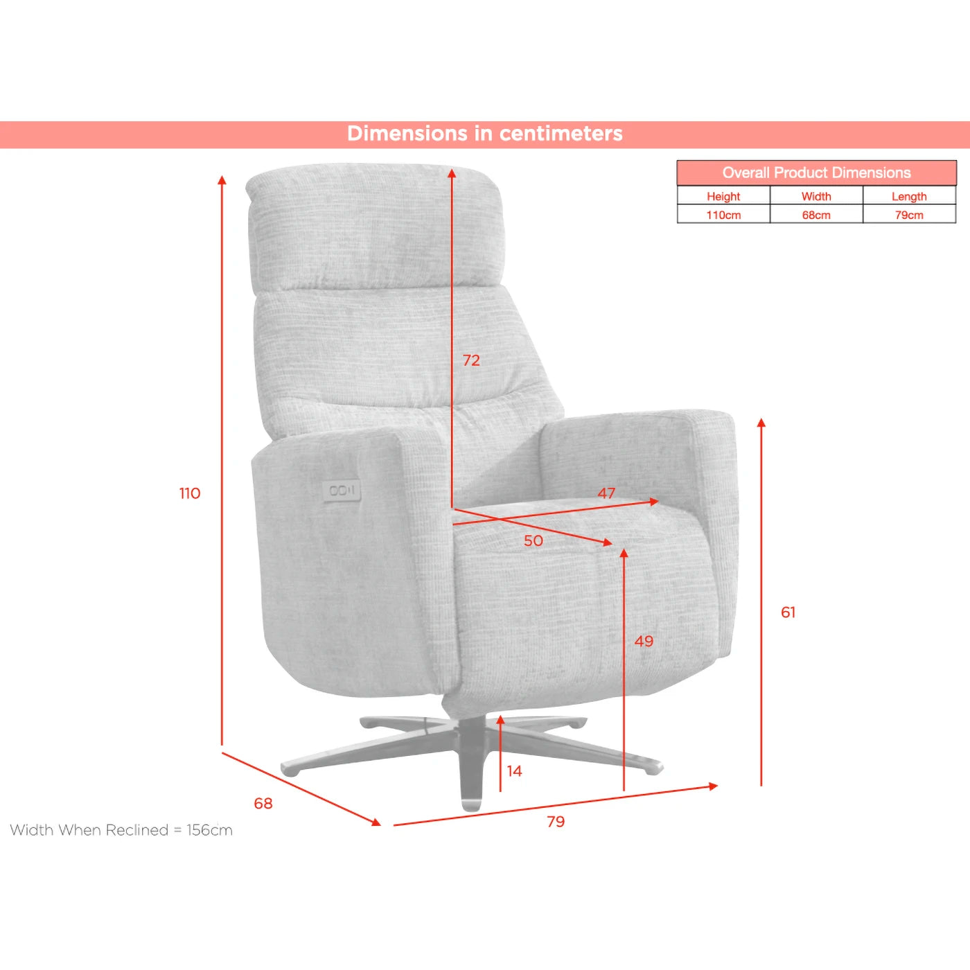 Gosling Fabric Dual Motor Swivel Recliner Chair