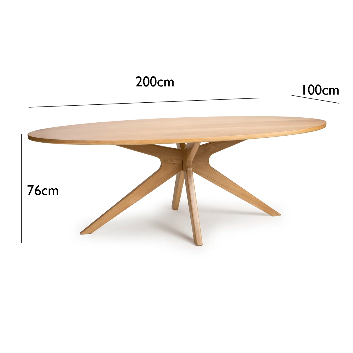 Armande Oval Oak Veneer Dining Table – 200cm