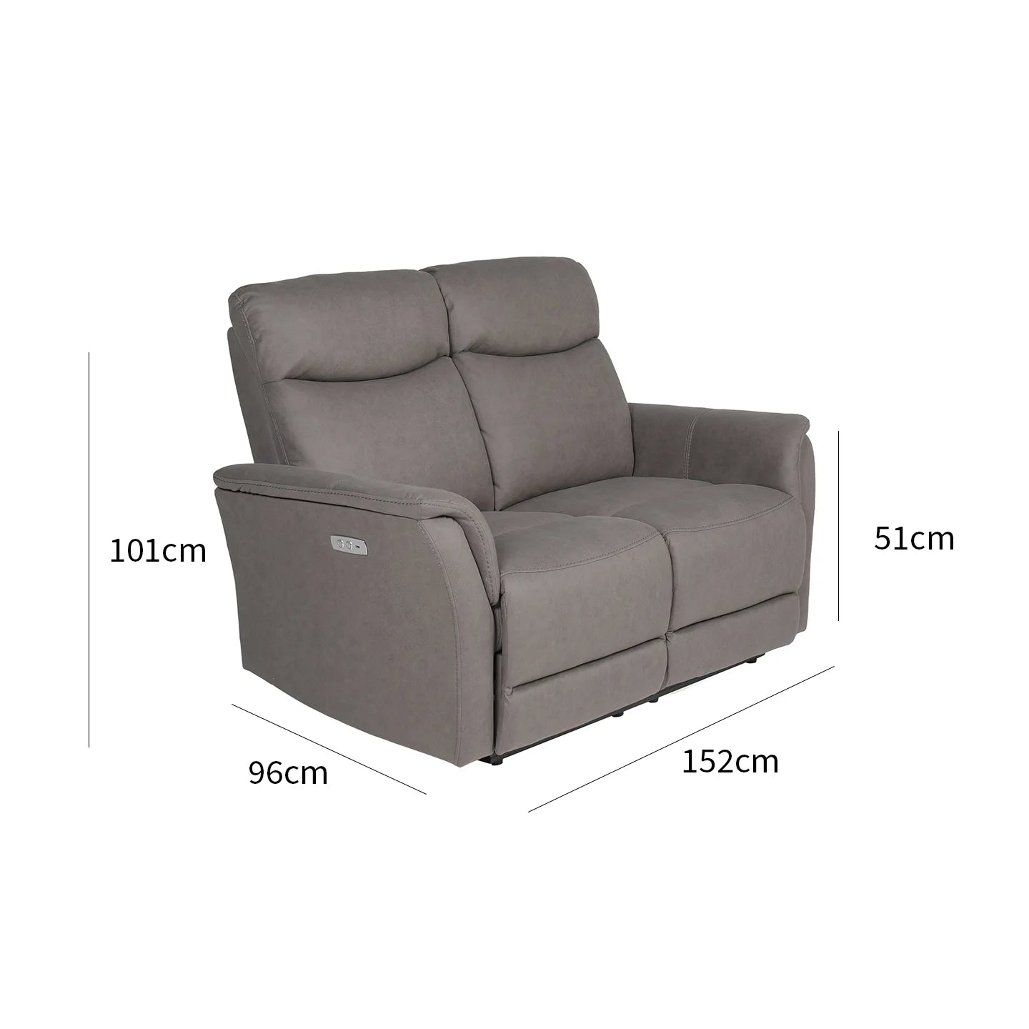  Clark Grey Fabric 2 Seater 