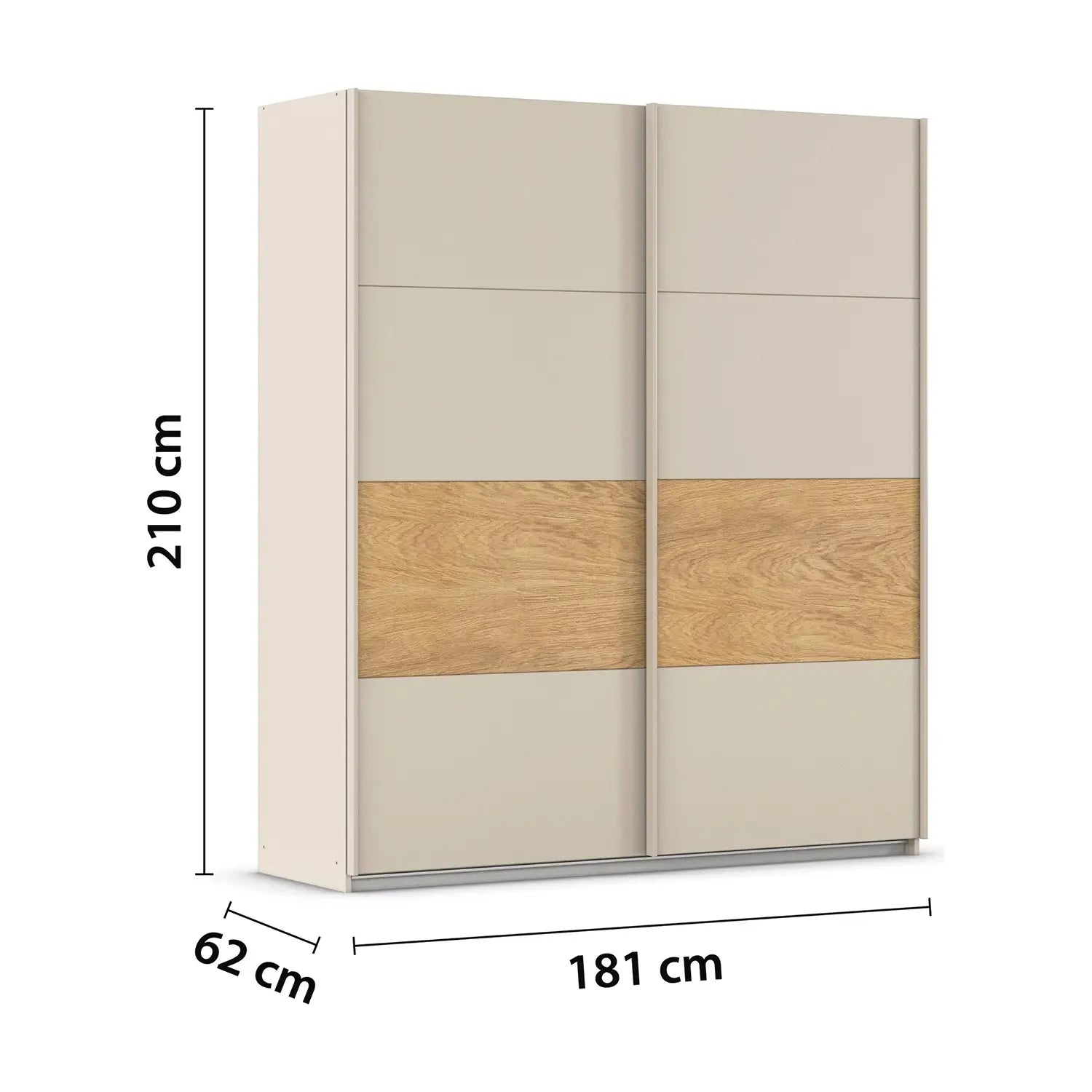 Rauch Malva Champagne Sliding Door Wardrobe, Width 181cm