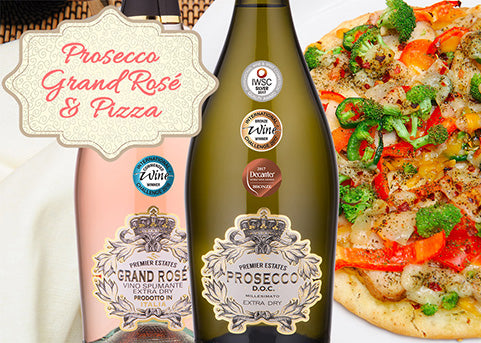 Prosecco, Grand Rose and Pizza