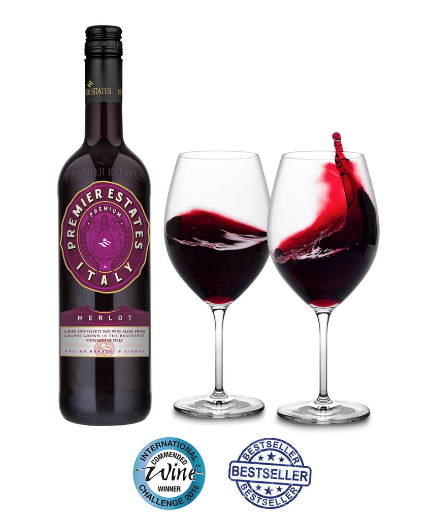 Italian Merlot Red Wine Single Bottle with Free UK