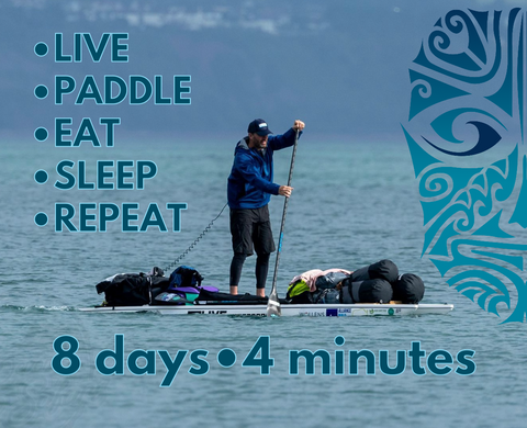 Brendon Prince paddling whilst undertaking the WR challenge of 8 days at sea.