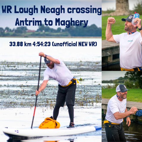 Brendon setting the new record for crossing Lough Neagh