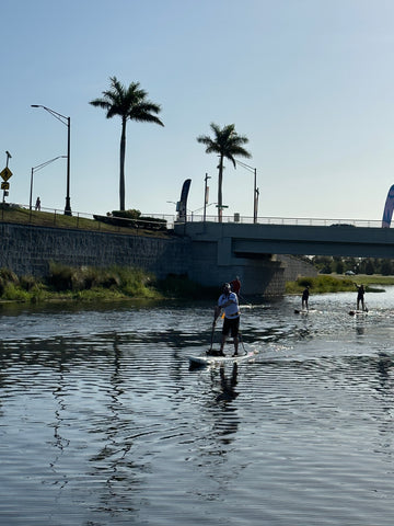 Brendon paddling at Last Paddler Standing