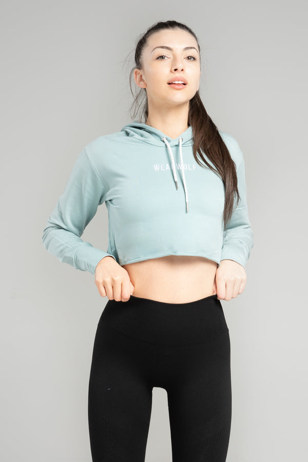 mint cropped hoodie