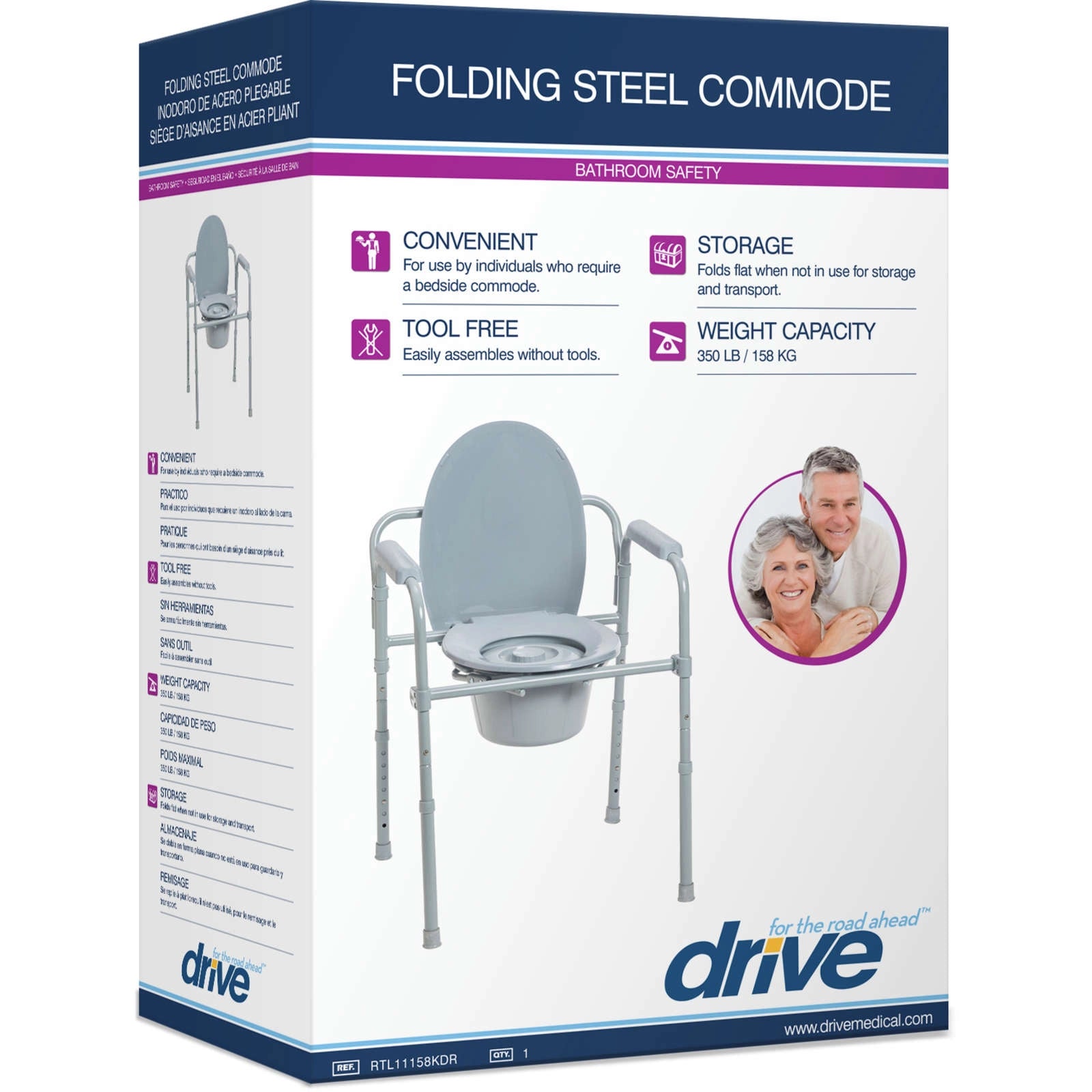 Drive Medical Steel Folding Frame Commode