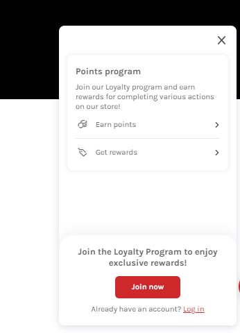 Rewards Icon on Website