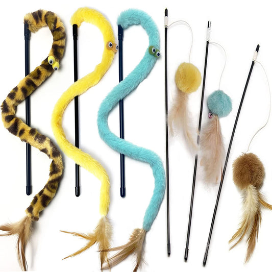 FYNIGO 14 Pcs Cat Feather Toys,Interactive Cat Toys for Indoor Cats Ad –  ThePet Supplies