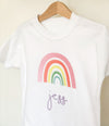 Personalised Embroidered Rainbow T-Shirt