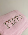 Personalised Embroidered Floral Name Cellular Blanket