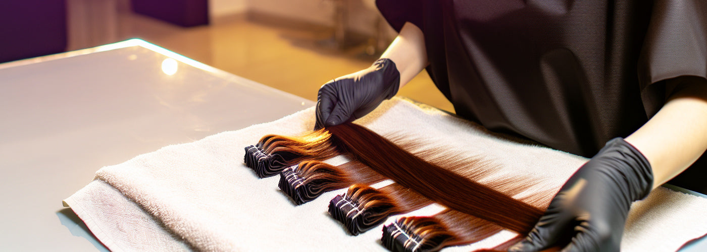 Applying deep conditioning treatment to hair extensions