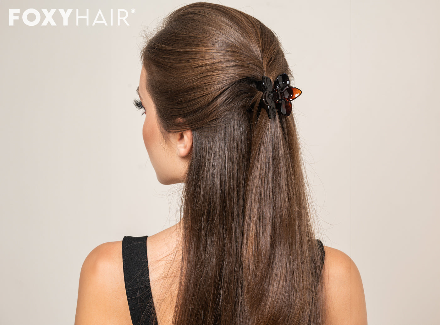 Sexy Woman The Half Ponytail and Clip In Hair Extensions Going For Dinner Date