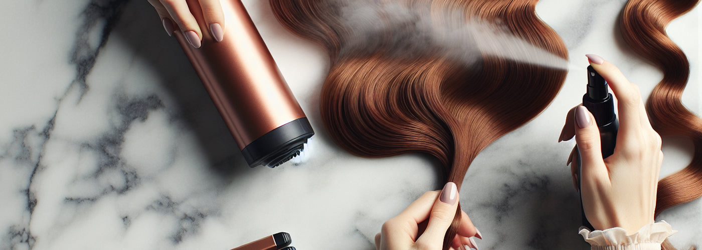 Using heat protectant products for curling extensions