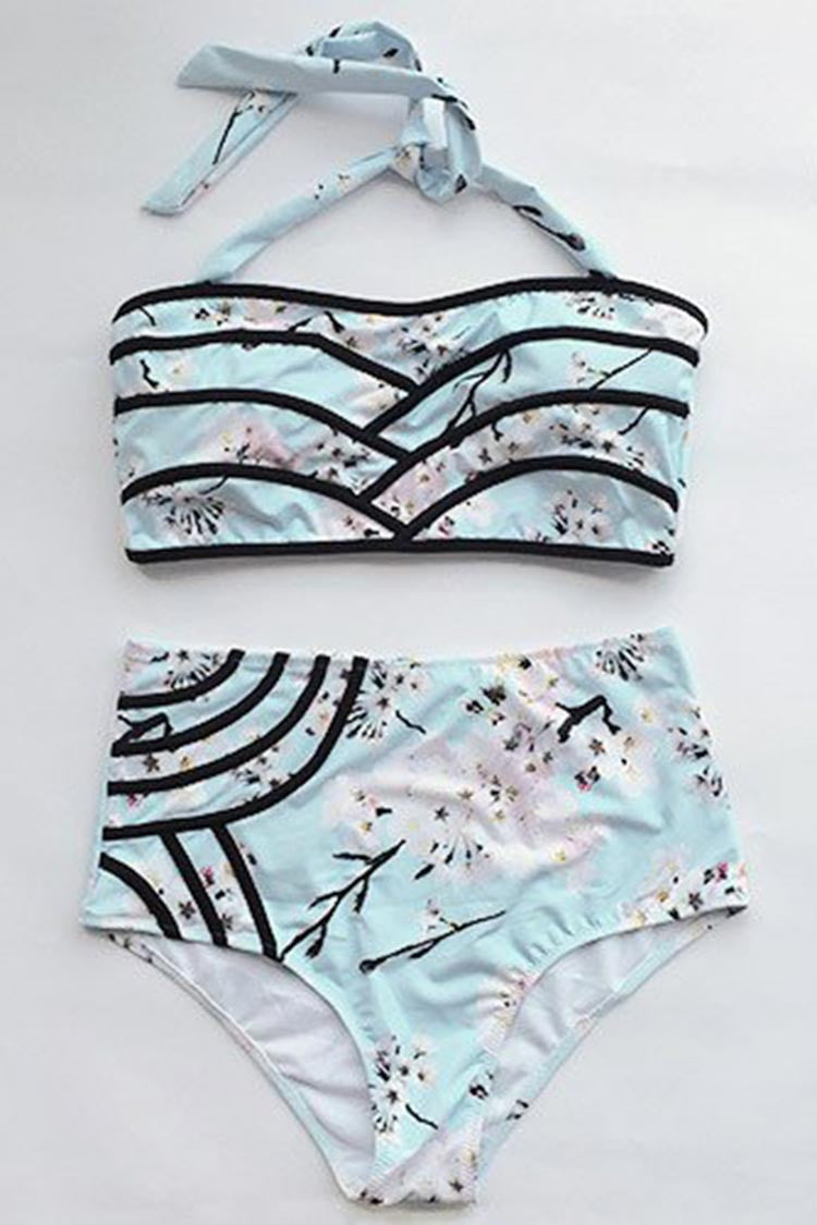 Cupshe Pick Me Up Floral Halter Bikini Set