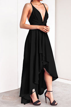 criss cross back black dress