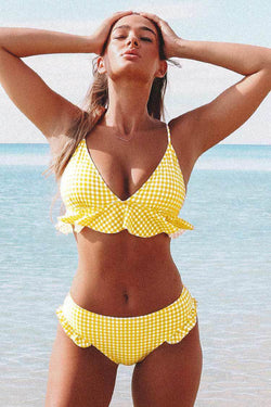 gingham bathing suit top