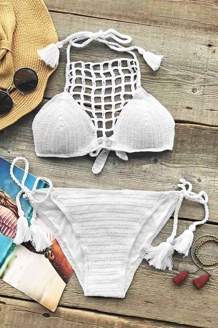 Cupshe Look At Things Differently Crochet Bikini Set
