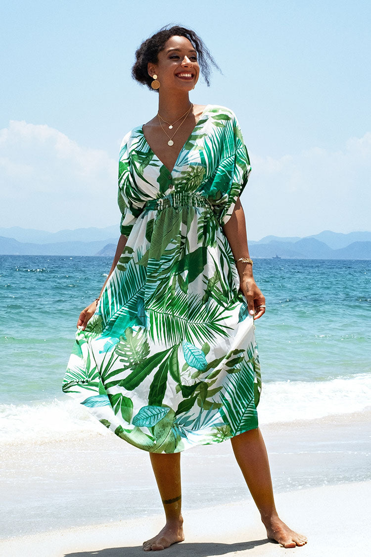 Image of Whitley Tropical V Neck Dress