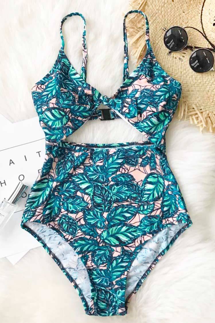 Cupshe Lush Leaves Print One-piece Swimsuit