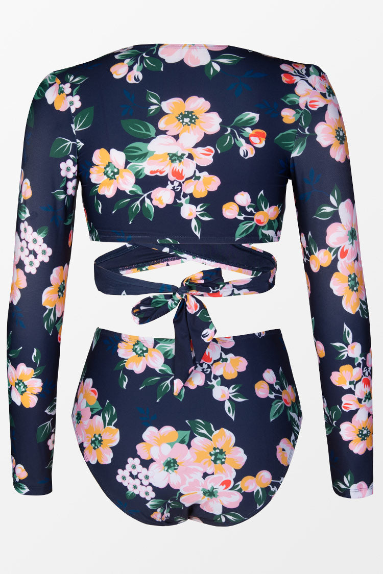 Sariah Floral Wrap Long Sleeve Bikini
