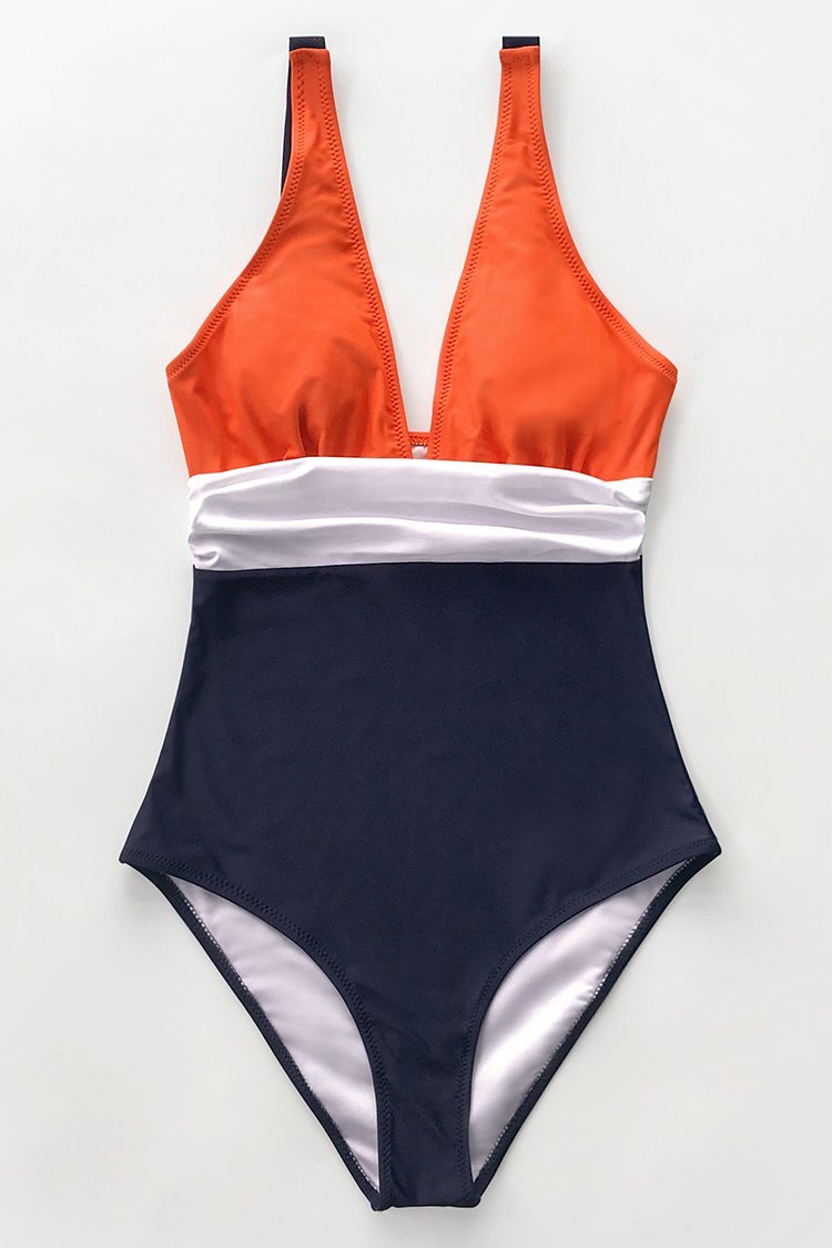 orange and white swimsuit