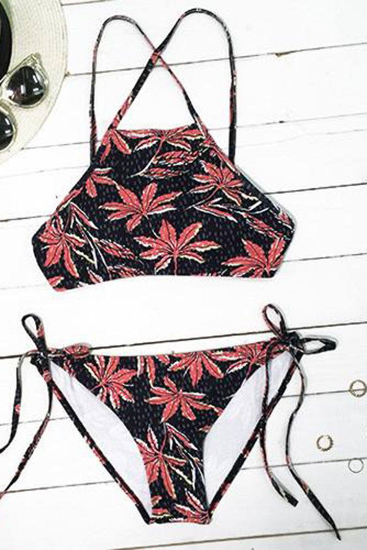 Sheer By Nature Maple Leaves Bikini Set