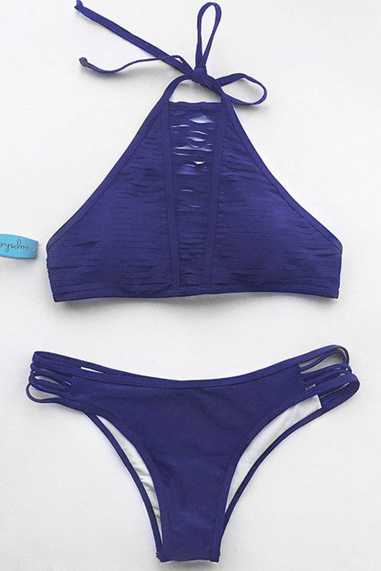 Cupshe Clear Amethyst Halter Bikini Set