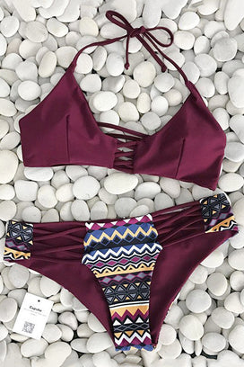 Cupshe Happy Together Halter Bikini Set