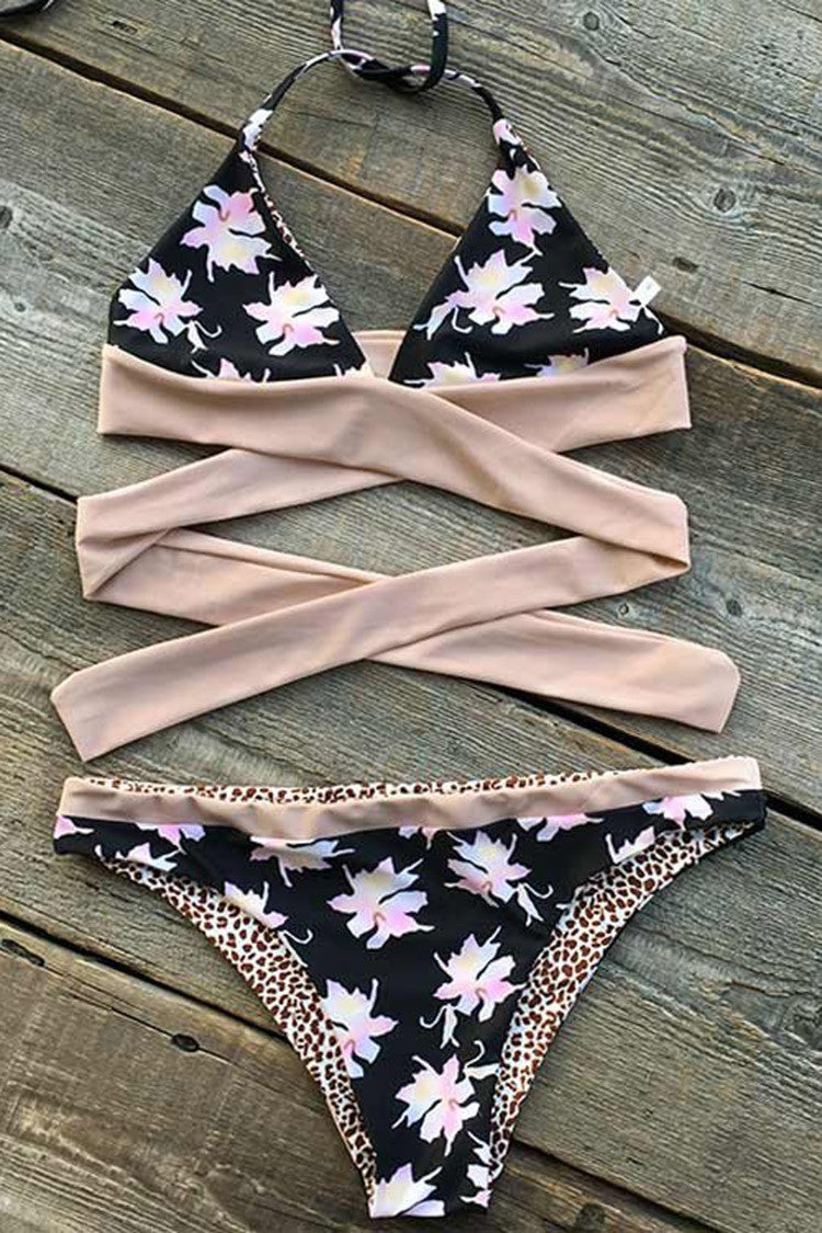 Cupshe Super Flower Lover Halter Bikini Set