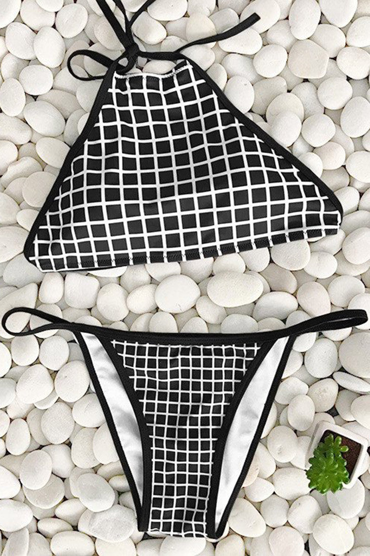 Cupshe Hello Mosaic Halter Bikini Set