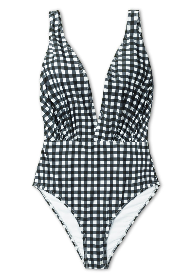 chanel black white swimsuit