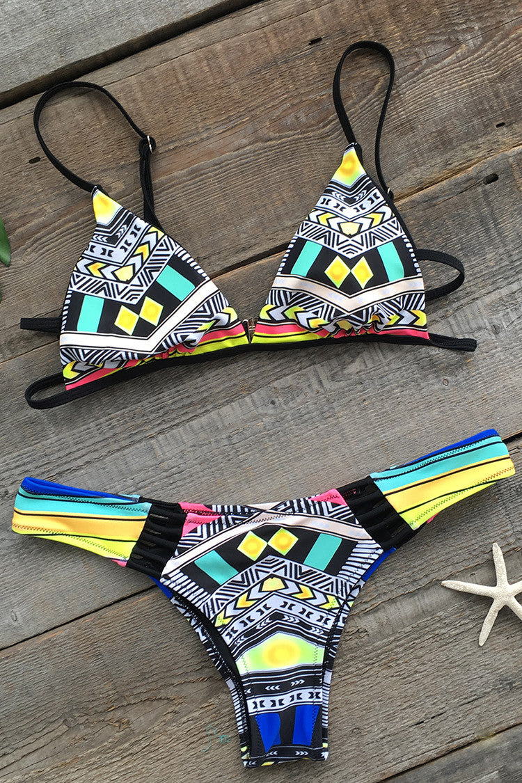 Let Us Begin Colorful Bikini Set