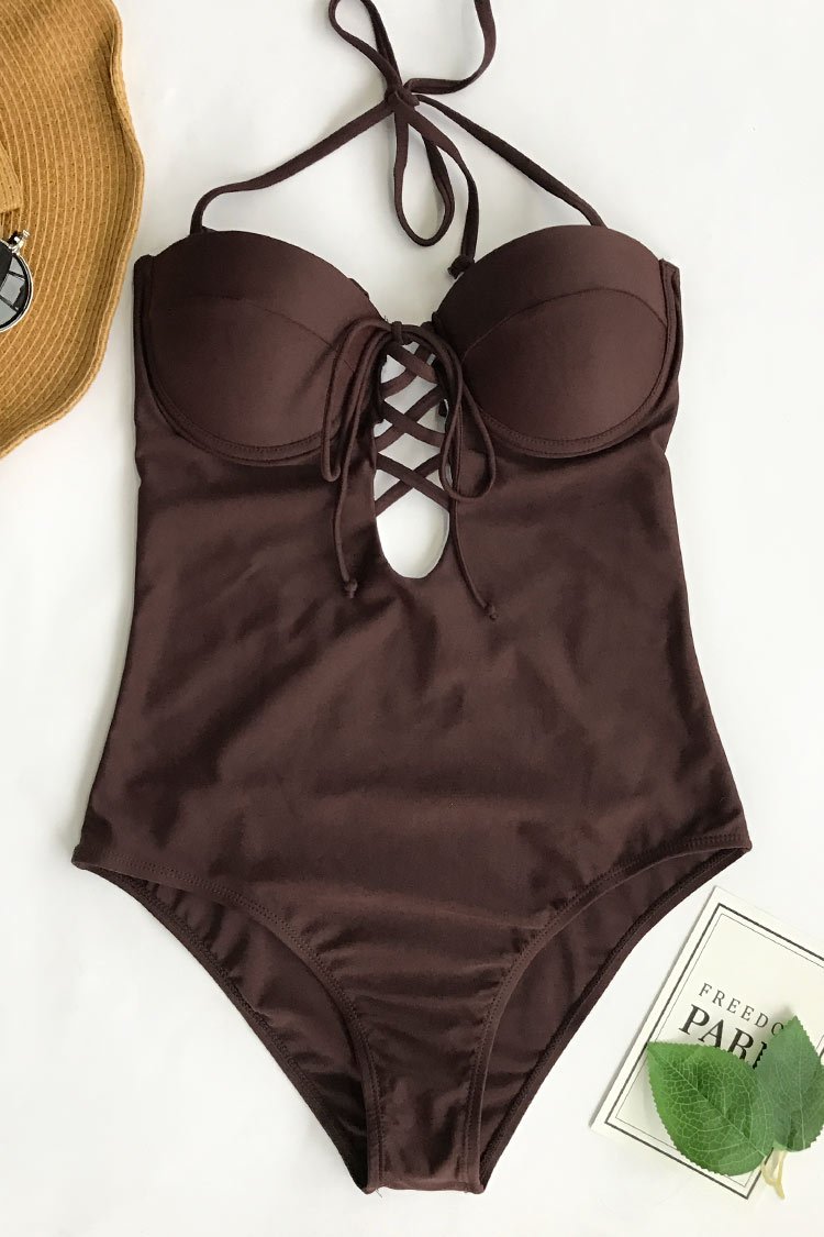 Cupshe Slow Time Halter One-piece Swimsuit