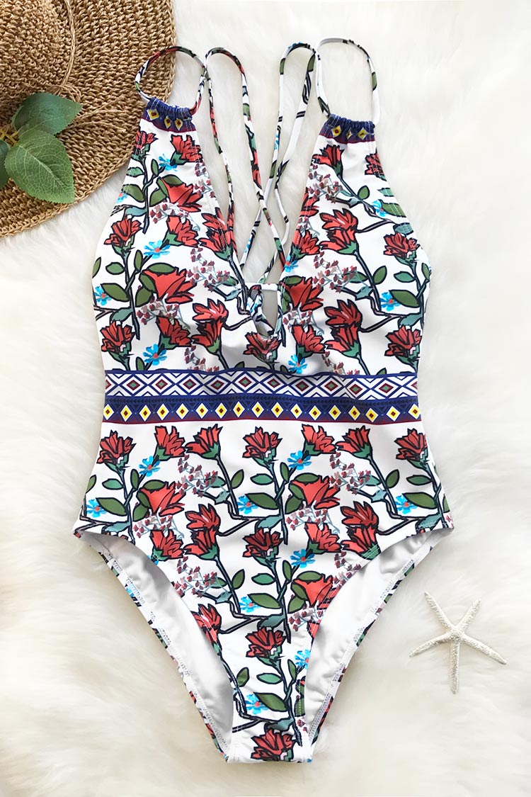 Cupshe Spring Blossoms Print One-piece Swimsuit