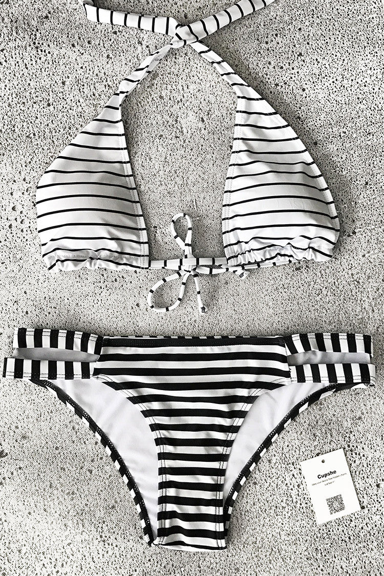 Cupshe Stripe World Halter Bikini Set
