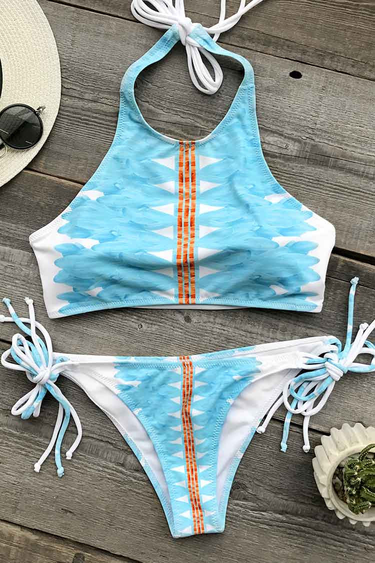 Cupshe Fresh and Clean Halter Bikini Set