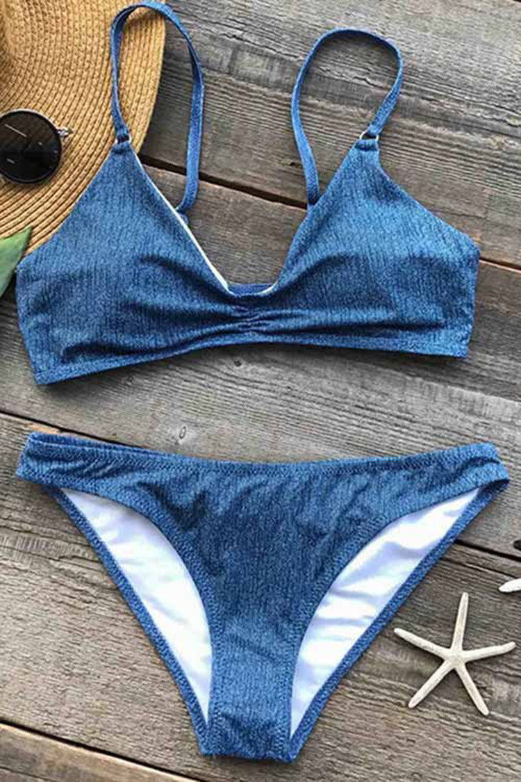 Cupshe Twinkling Blue Ink Bikini Set