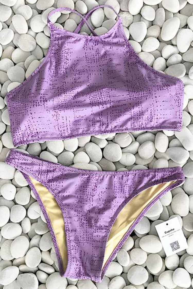 Cupshe My Cute Violet Bikini Set
