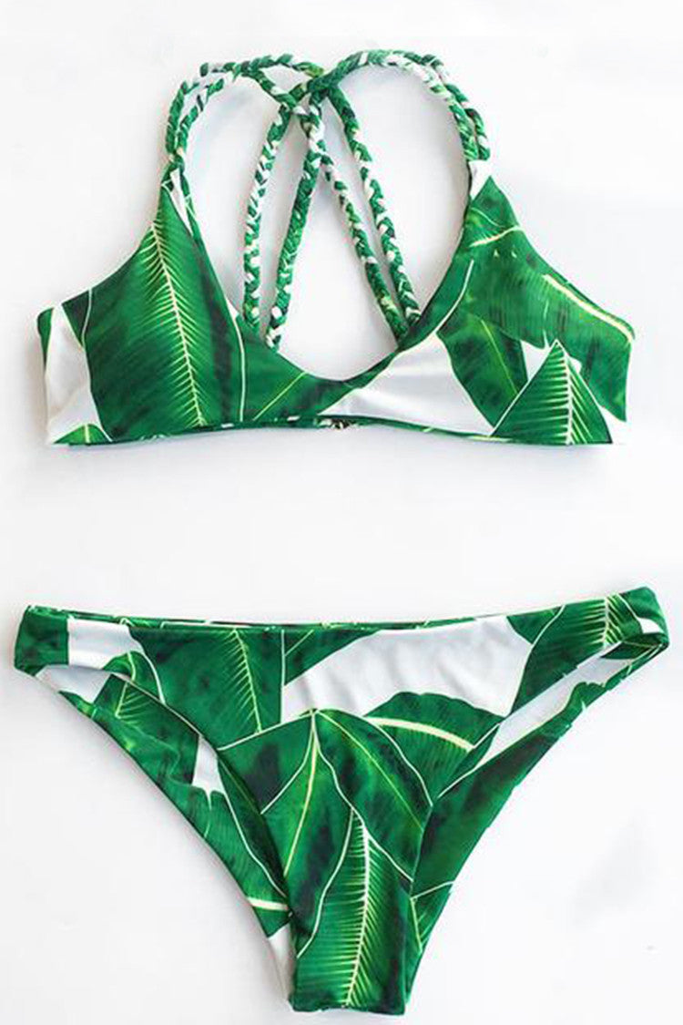 Cupshe Jade Leaves Bikini Set