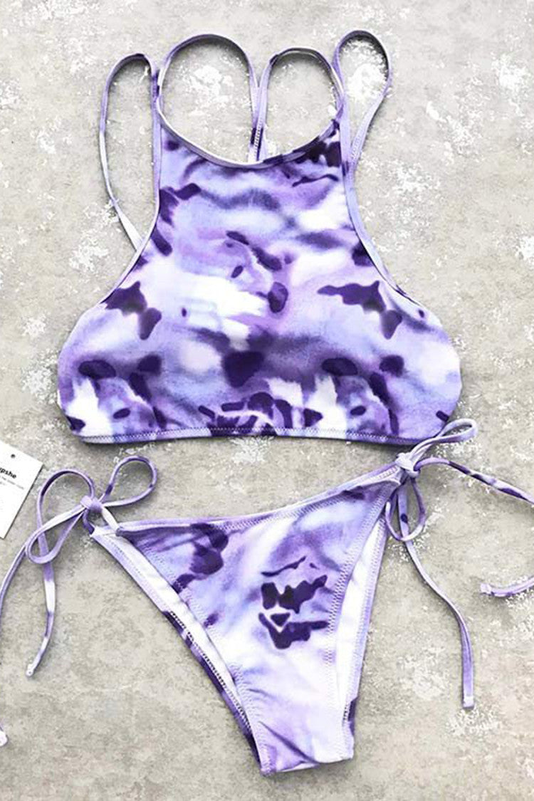 Cupshe Purple Bubble Tank Bikini Set