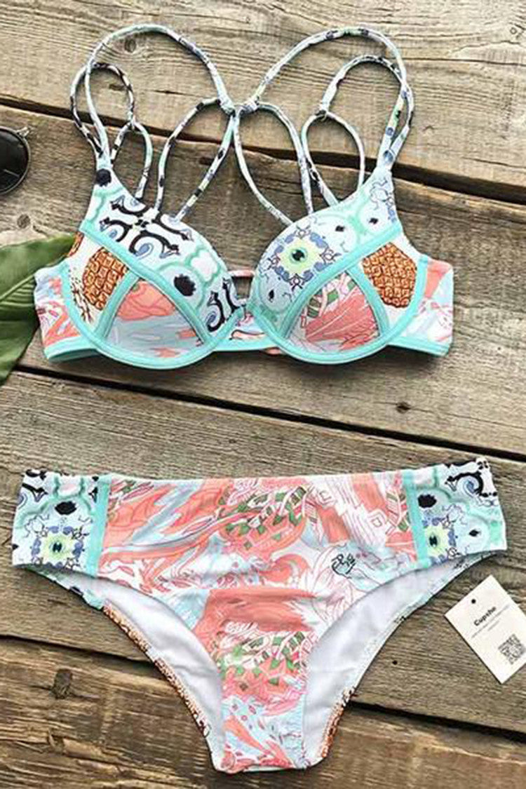 Cupshe None Better Printing Bikini Set