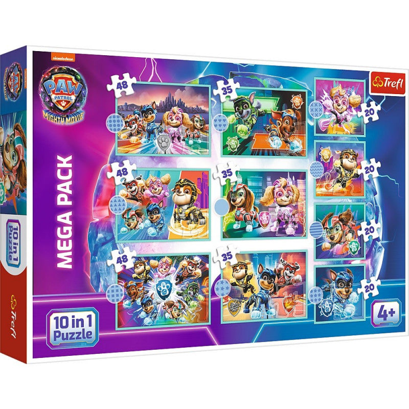 Puzzle 10w1 Wesoły dzień piesków Psi Patrol Paw Patrol Wielki Film